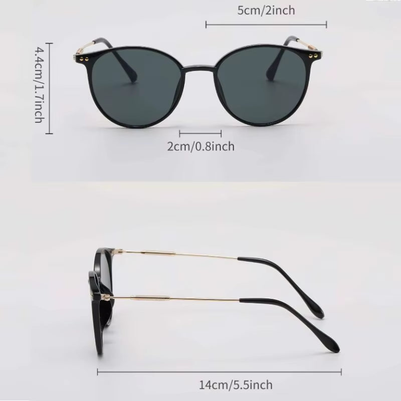 2 Pairs per Set Small round Sunglasses Women Cute Skinny Cat Eye Eyewear Men Vintage Narrow Cateye Sunglasses Set