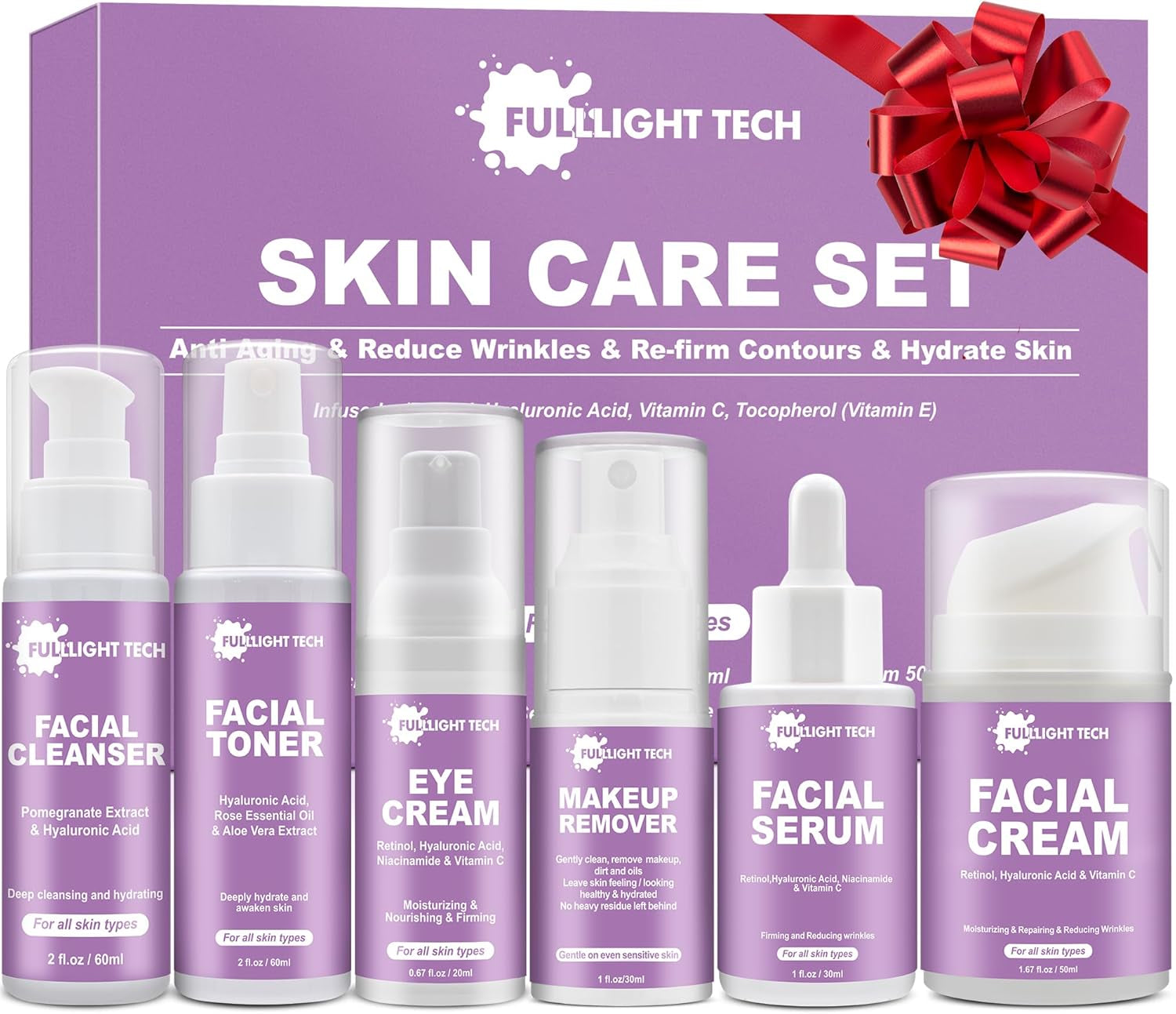 Skin Care Set,Anti Aging Skin Care Kit,Reduce Wrinkles & Hydrate Skin,Facial Skin Care Routine Kit Women Teen Girls Skincare Gift Set,Wife Mom Women Gifts for Christmas,Valentines,Birthday Gifts Her