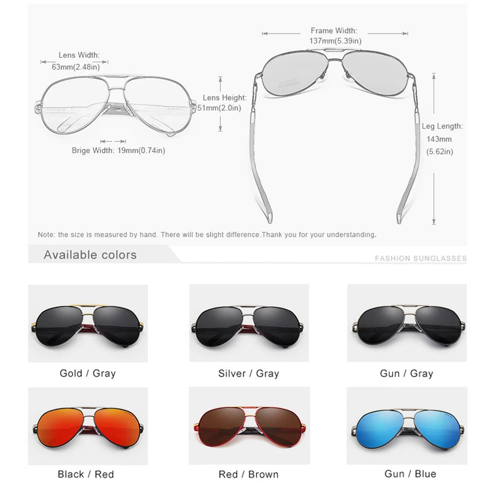 Men Classic Aluminum Polarized Sunglasses Women Driving Glasses Pilot Sun Glasses Brand Designer Male Vintage Sunglasses