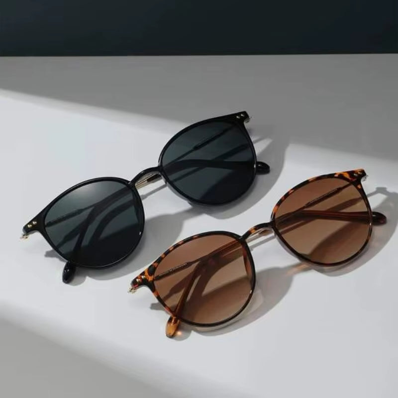 2 Pairs per Set Small round Sunglasses Women Cute Skinny Cat Eye Eyewear Men Vintage Narrow Cateye Sunglasses Set