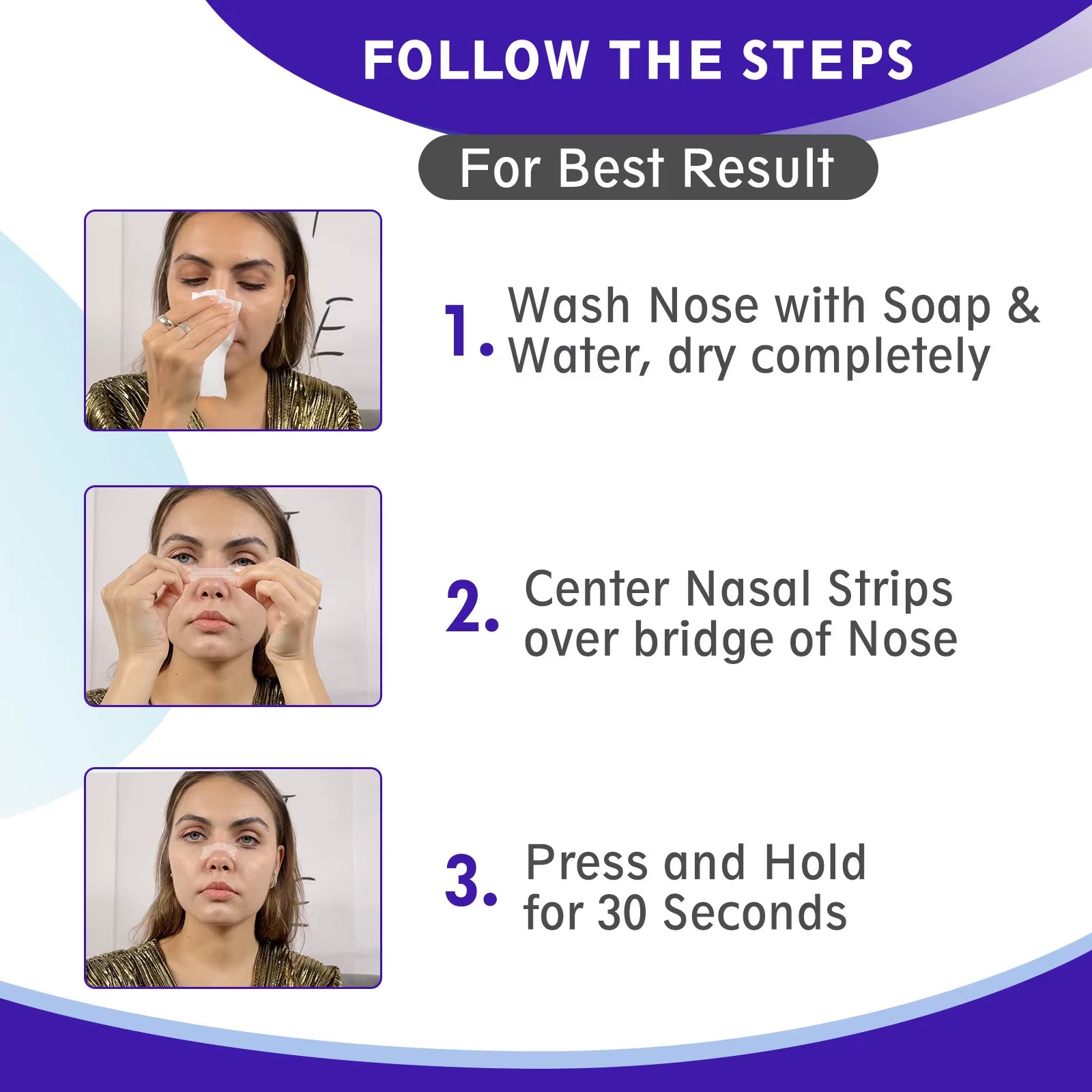 100/50PCS Transparent PE Breath Nasal Strips 2 Supports Stop Snoring Right Aid Nose Patch Good Sleeping Patches Better Breathing