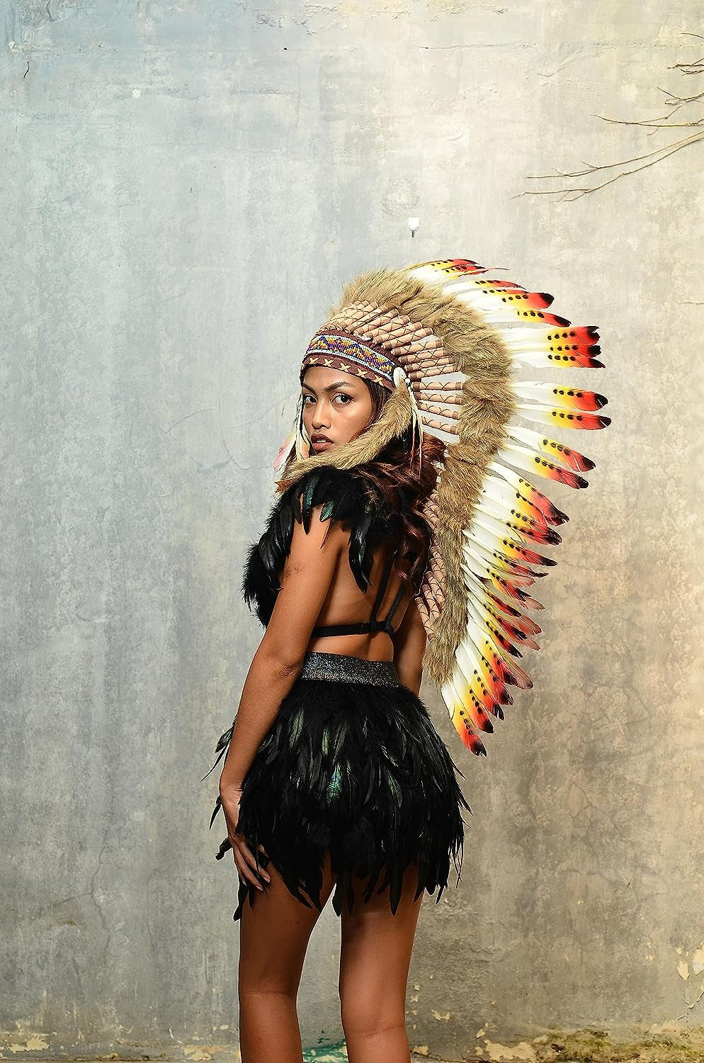 Native American Indian Headdress Large Feather Headdress for Native