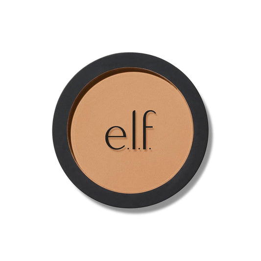 E.L.F. Primer-Infused Bronzer, Long-Wear, Matte, Bold, Lightweight, Blends Easily, Contours Cheeks, Forever Sun Kissed, All-Day Wear, 0.35 Oz