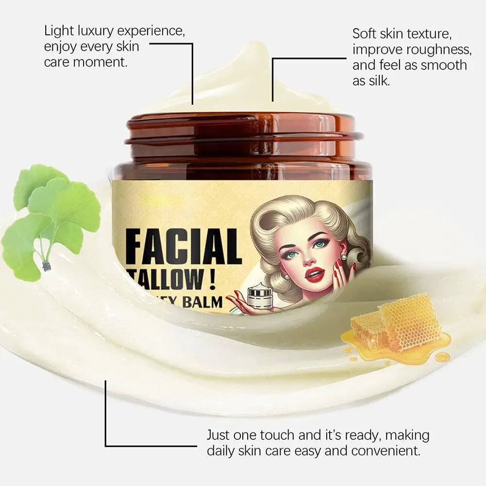 120G Whipped Beef Tallow and Honey Balm Moisturizing Beef Tallow Face Cream Body Lotion Grass Fed Grass Finished Face Cream Care