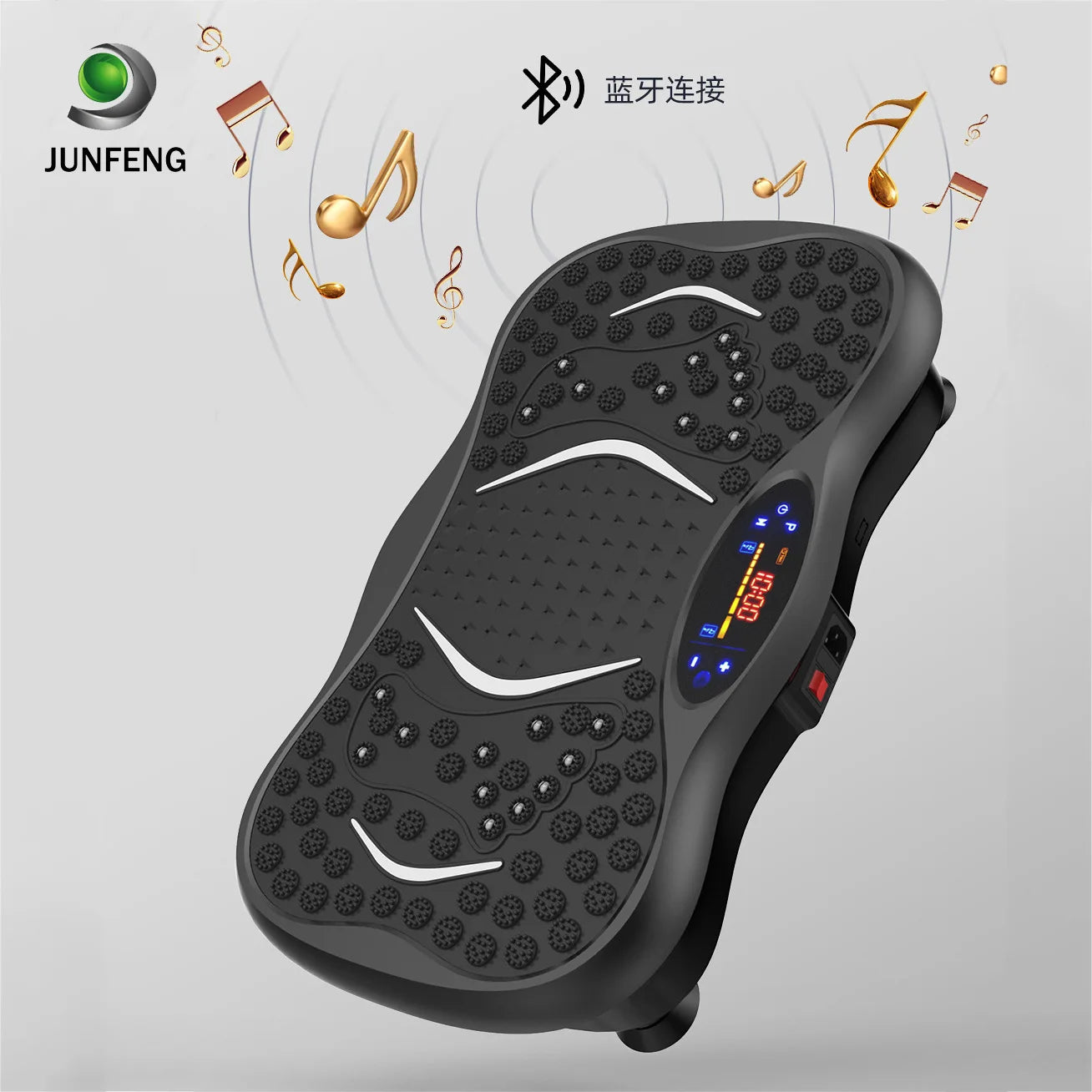 Vibration Platform Plate Whole Body Massager Machine with Resistance Bands & Remote Control for Fat Burning, Weight Loss