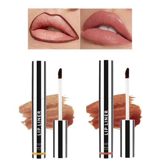 2 PCS Peel off Lip Liner, Lip Liner Stain Tattoo, Long Lasting & Waterproof Lip Pencil, High Pigmented Tattoo Lip Liner, Lip Contour Kit, Smudge Proof Lip Tint, Matte Lip Makeup, 01+03