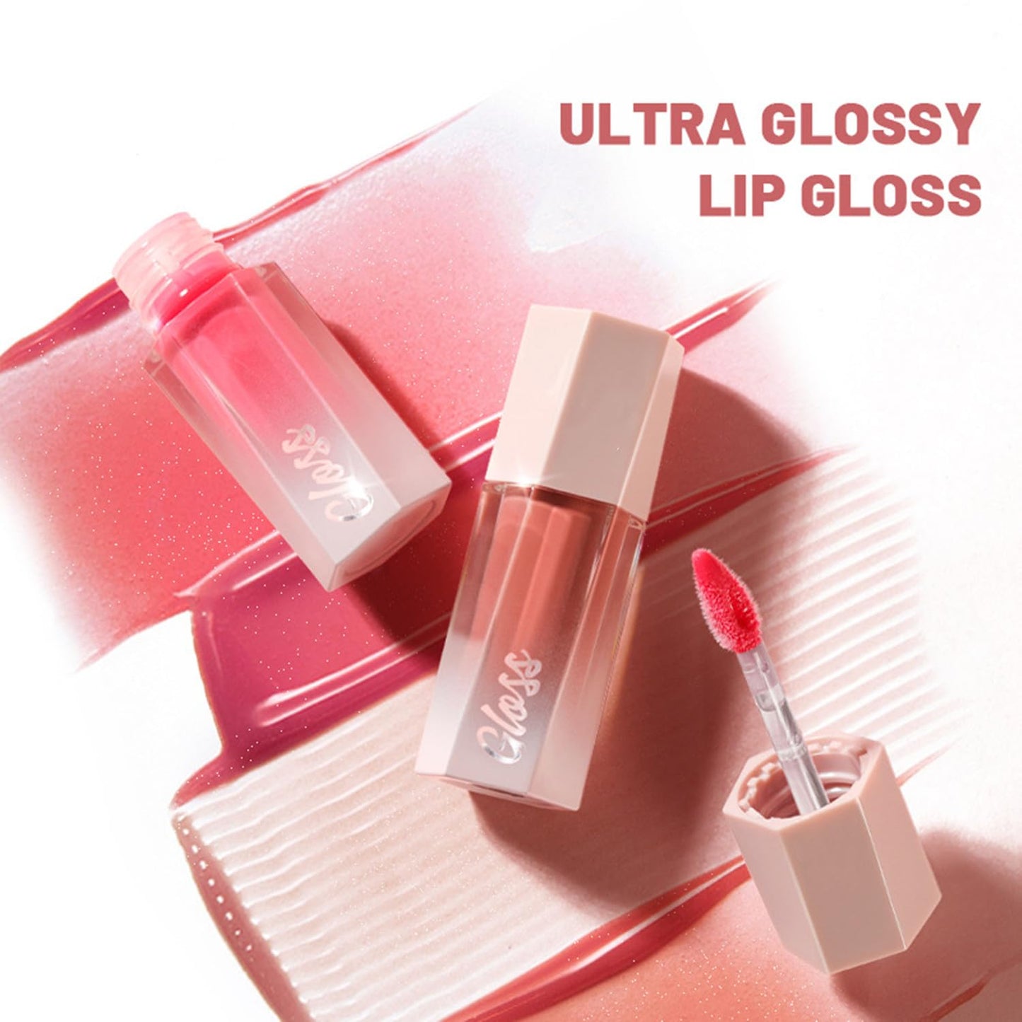 MAEPEOR Glossy Lipgloss Set 4 Colors Smooth Moisturizing Shiny Lip Gloss Kit Long Lasting Hydrating Non-Sticky Lipgloss (Glossy, Set 02)