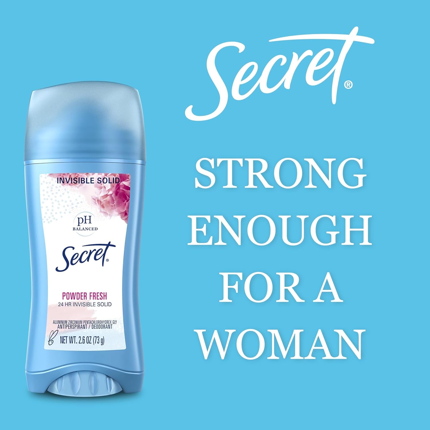 Secret Antiperspirant and Deodorant for Women, 24Hr Sweat & Odor Protection, PH Balanced Protection, Gentle on Skin, Invisible Solid, Clean Lavender Scent, 2.6 Oz (Pack of 2)