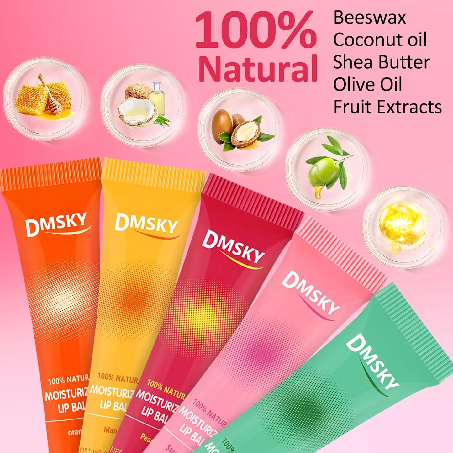 Dmsky 24 Pack Lip Gloss Bulk, Squeeze Clear Lip Gloss Set with Shea Butter, Moisturizing High Shine Glossy Lip Oil for Dry Chapped Lips-12 Flavors