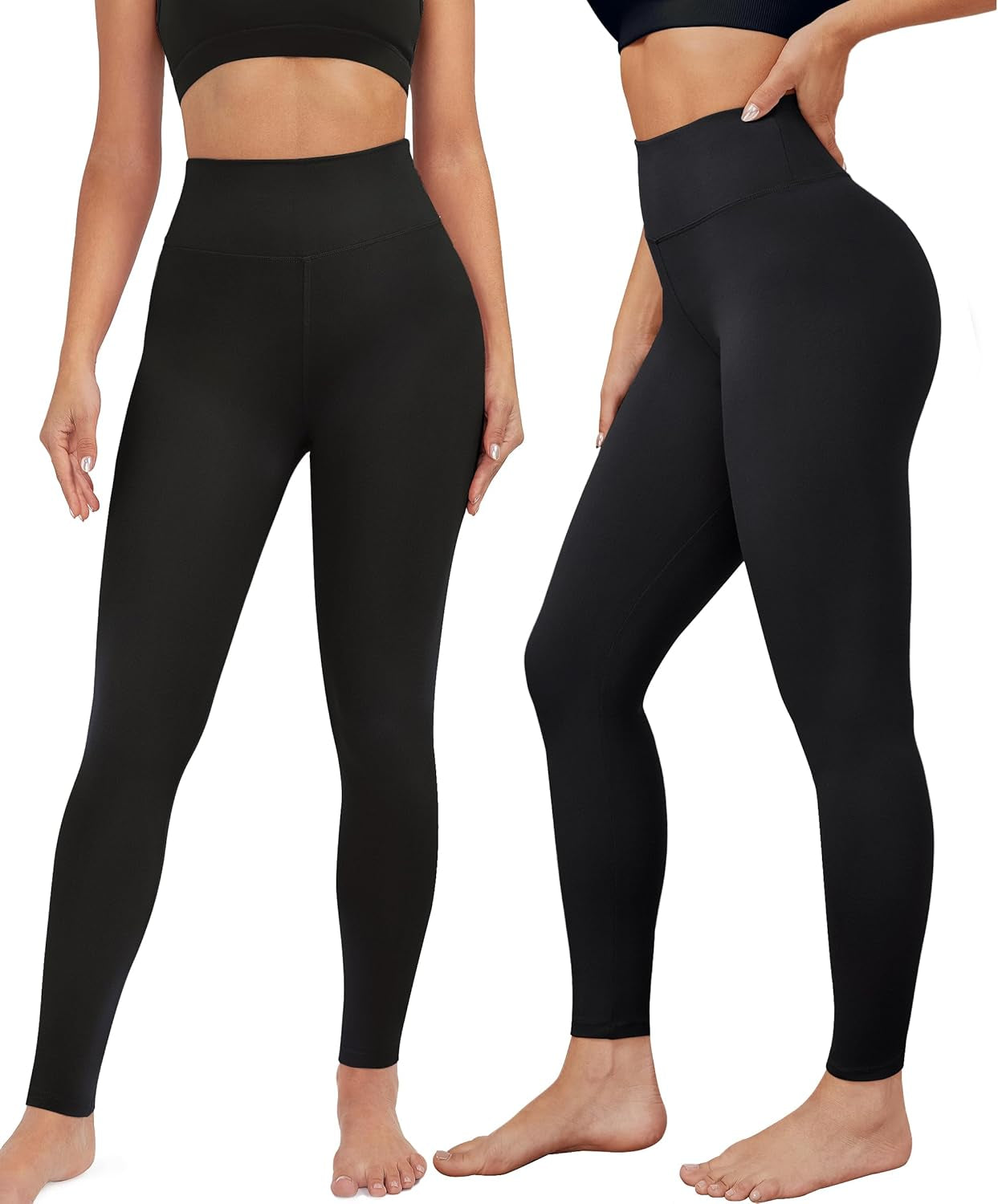 VALANDY High Waisted Leggings for Women Stretch Tummy Control Workout Running Yoga Pants Reg&Plus Size