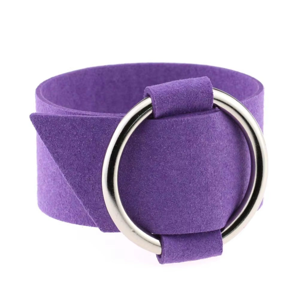 Purple Goth Bracelets for Women Punk Boho Emo Spike Rivets PU Leather Charm Bracelet Cuff Bangles Festival Jewelry Party Gifts