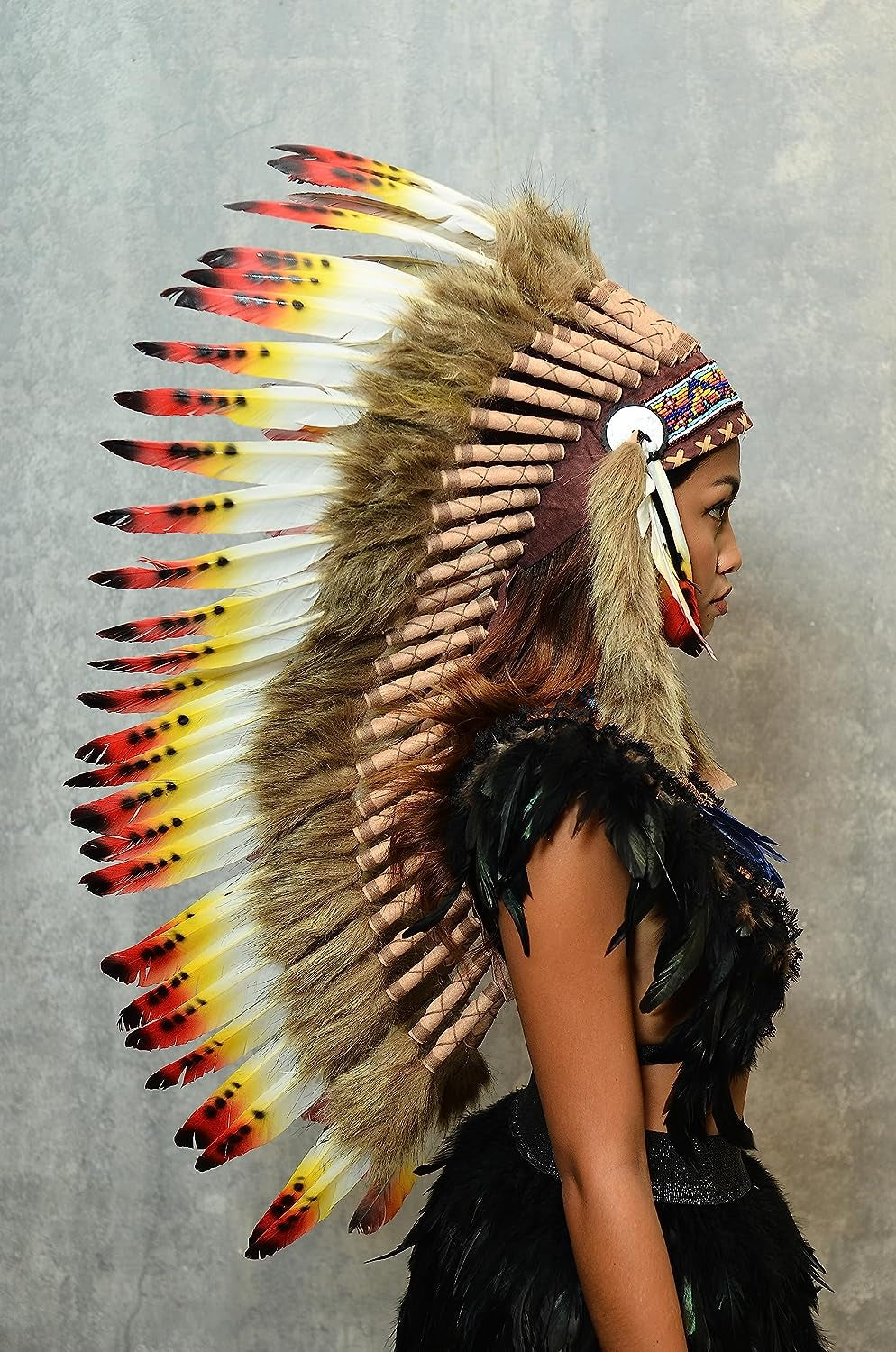 Native American Indian Headdress Large Feather Headdress for Native