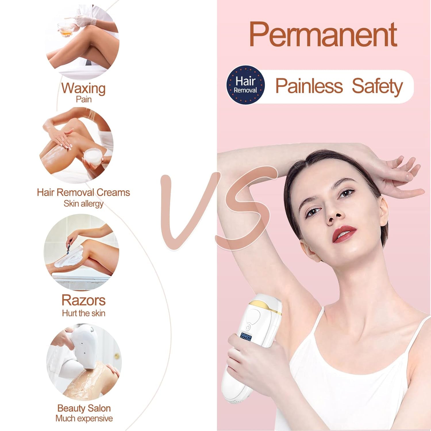 Laser Hair Removal for Women and Men Permanent, IPL Hair Removal Device, JOOYEE At-Home IPL Machine for Whole Body, Upgraded to 999,900 Flashes