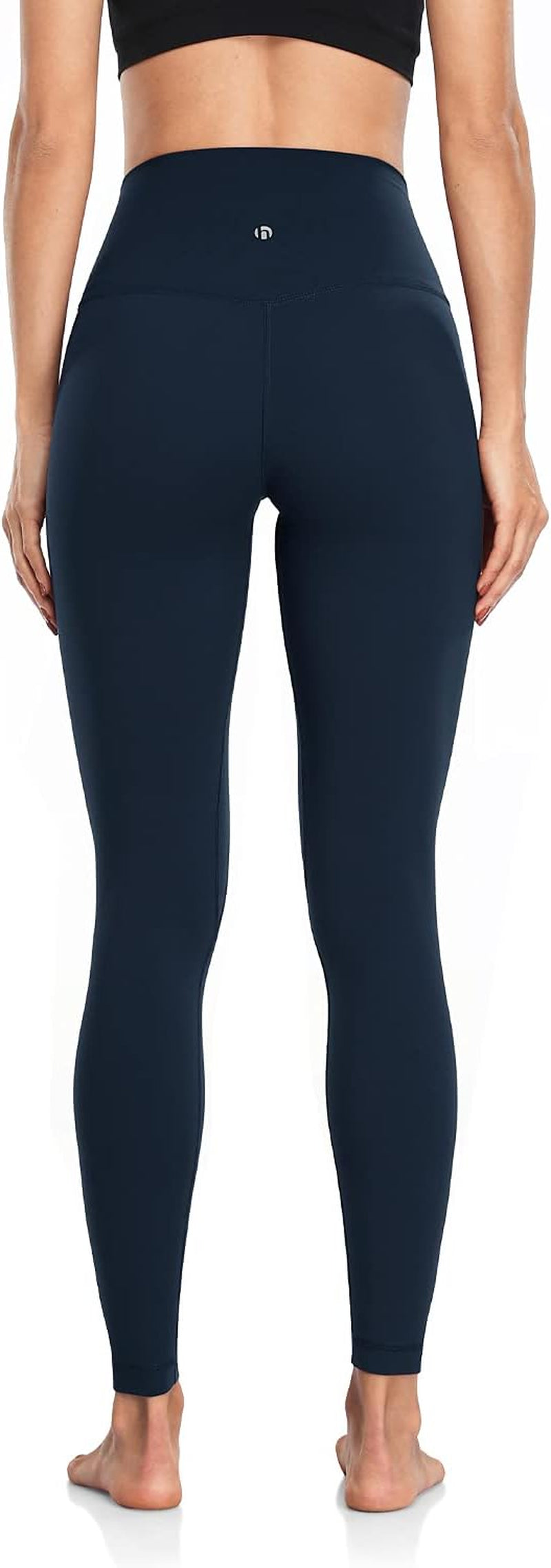 Essential High Waisted Yoga Leggings for Tall Women, Buttery Soft Full Length Workout Pants 28'' True Navy S(4/6)